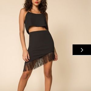 superdown lexie fringe skirt set